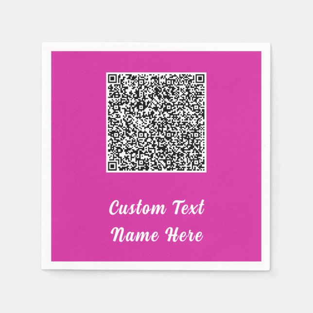 Seu Texto de Scan de Código QR Nome Guardanapos de (Frente)
