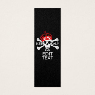 Seu Texto Mantenha Calmo Coroa Vermelha Crossbones