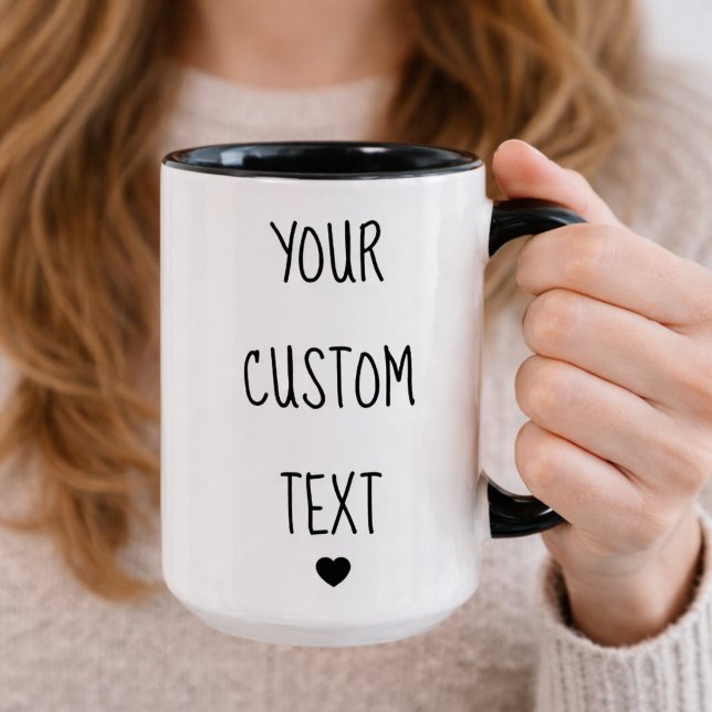 Seu Texto Personalizado Aqui Caneca Personalizável (customizable mug)