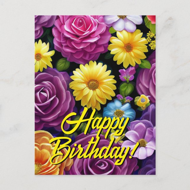 Seu Texto Personalizado Modelo de Flores Mistas 18 (Frente)