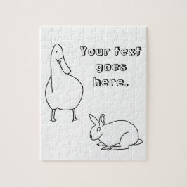 Seu texto, quebra-cabeça de desenho de Duck e Bunn