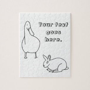 Seu texto, quebra-cabeça de desenho de Duck e Bunn