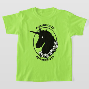 SEU TEXTO Zombie Unicorn T-Shirt