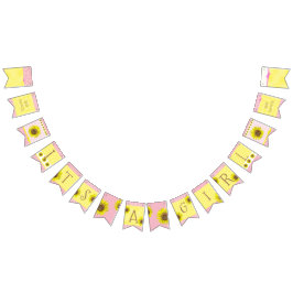 Seu uma bandeira do chá de fraldas do girassol da