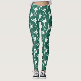Seul Spirit Sports Leggings White em Verde