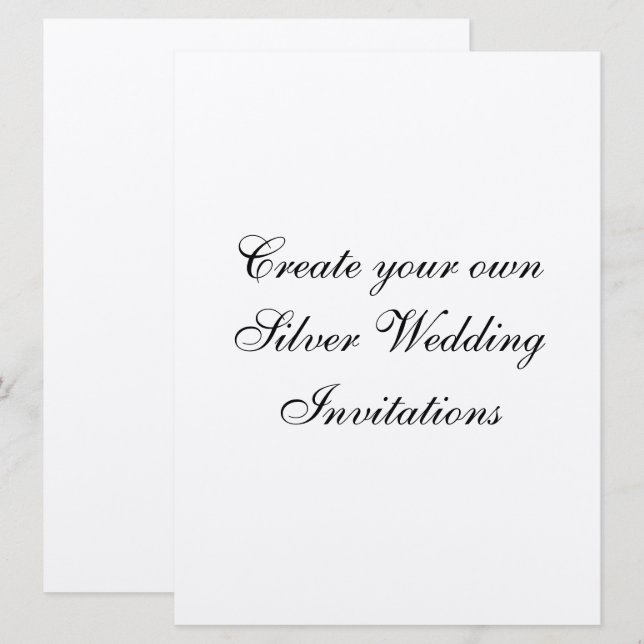 Seus convites do casamento de prata 6,5" x 8,75" (Frente/Verso)