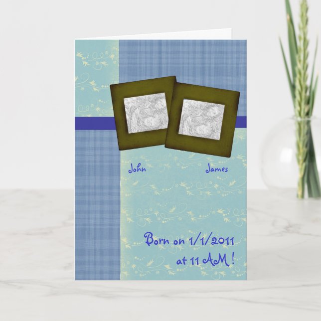 Seus garotos gêmeos - Anúncio de nascimento de fot (Frente)