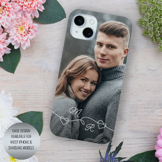 Seus Monogramas E Corações de Amor Entrelaçados