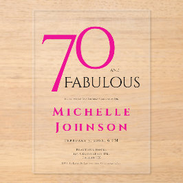 Seventy and Fabulous Minimal Pink 70th Birthday