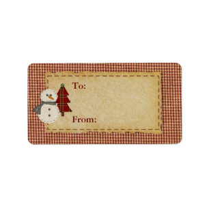 Sew a etiqueta do presente do Natal