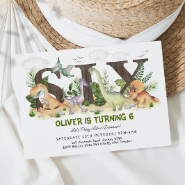 SEX | Convite de aniversário 6 dos dinossauros