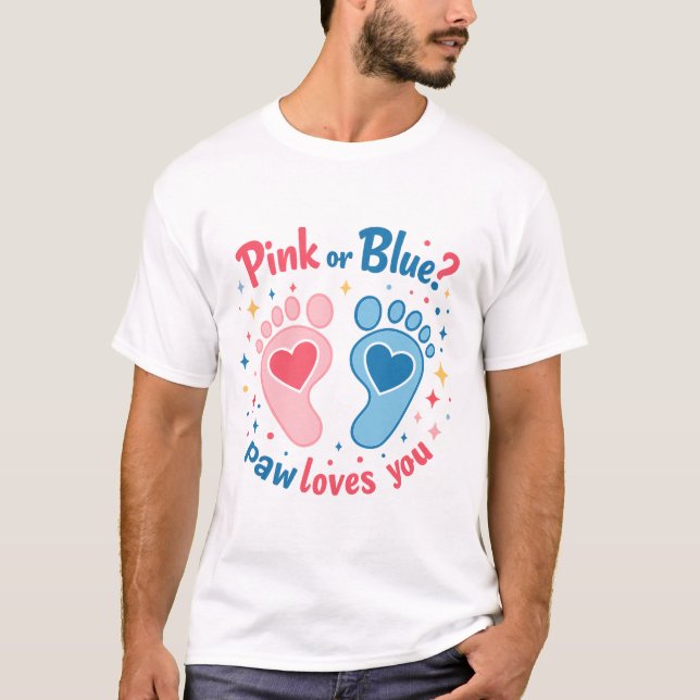 Sexo Bebê Rosa ou Azul Revela T-Shirt (Frente)