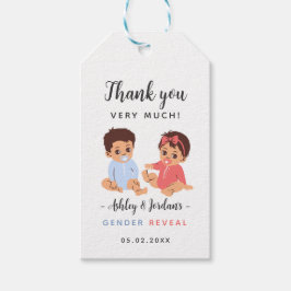 Sexo De Bebê Bonito Revelação Obrigado Etiqueta