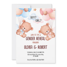 Sexo do Urso de Teddy Revela Balões de Convite