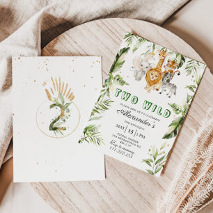 Sexo neutro Dois convites de aniversário de safari