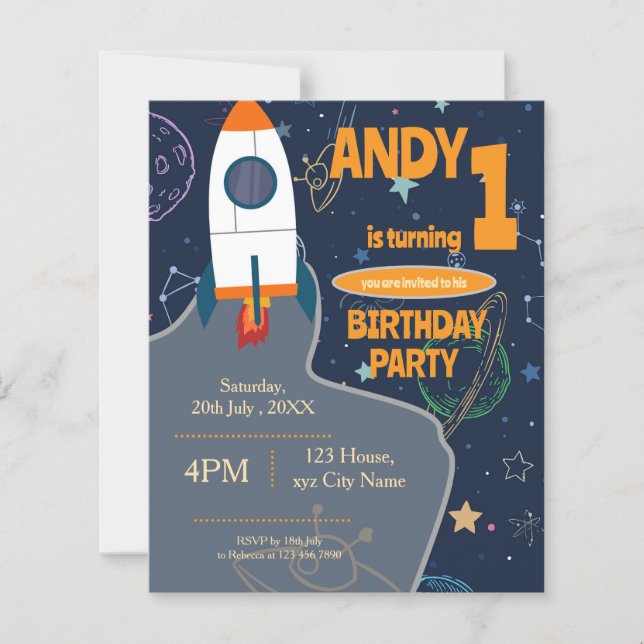 Sexo Neutro Espaço Exterior Primeira Festa de aniv (Frente)