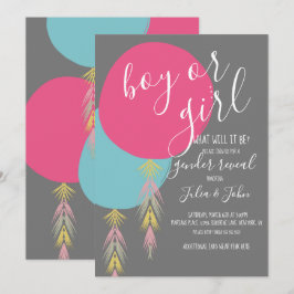 Sexo Reveal Tassel Boho Balão Convite