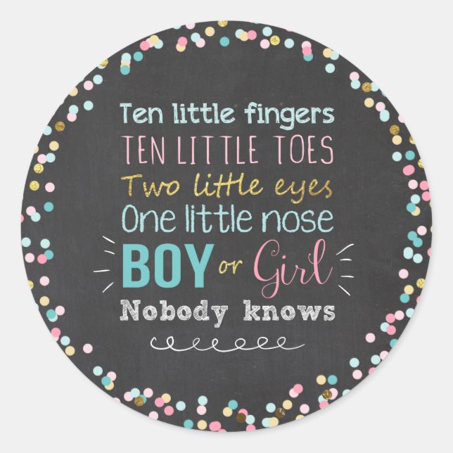 Sexo revela adesivos Envelope Selo ou Menina (Frente)