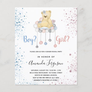 Sexo revela chá de fraldas urso azul rosa