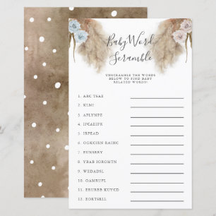 Sexo Revelar Pampas Grass Bebê Jogo de Palavra