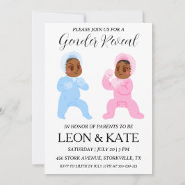 sexo rosa moderno e azul revelam convites