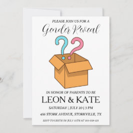 sexo rosa moderno e azul revelam convites