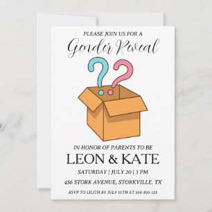 sexo rosa moderno e azul revelam convites