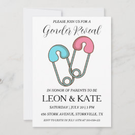 sexo rosa moderno e azul revelam convites