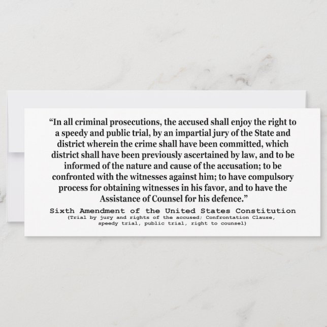 Sexta Emenda à Constituição dos Estados Unidos (Frente)