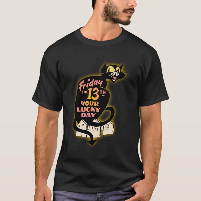 Sexta-feira o 13 Black Cat T-Shirt (Frente)