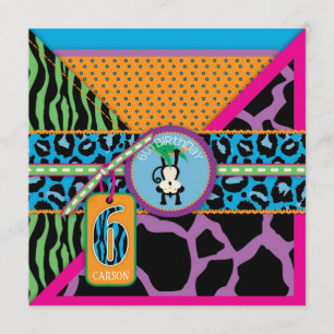 Sexto Convite de Aniversário Selvagem