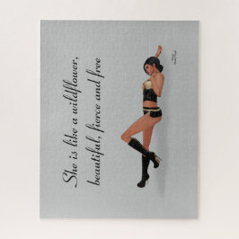 Sexy Brunette Pinup Girl Dormindo Quebra-cabeça