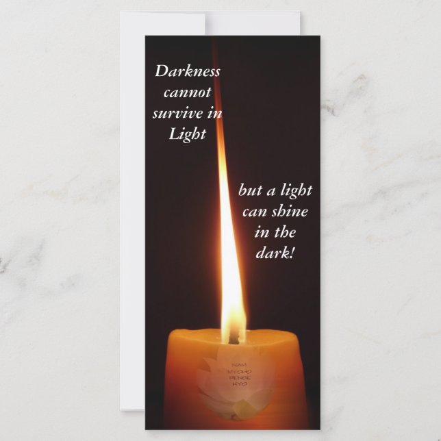 SGI Buddhist Bookmark com Lotus Candle e NMRK (Frente)