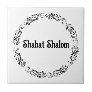 Shabat Shalom Azulejo cerâmico