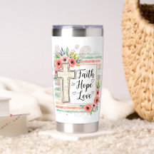 Shabby Chic floral Fé Esperança Amor