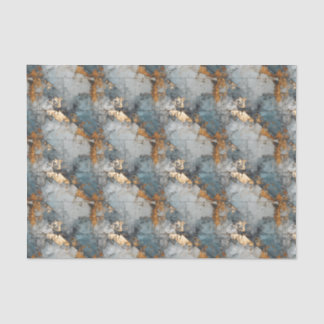 Shabby Dusty Blue e Dourado Papel de Decoupage de