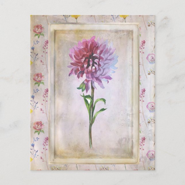 Shabby Purple Wildflower Scrapbook Paper (Frente)