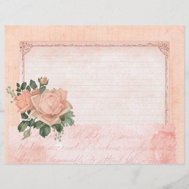 Shabby Rosa Collage Scrapbook Paper (Frente)