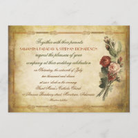 shabby vintage antigos convites para casamento