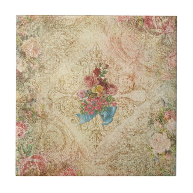 Shabby Vintage Azulejo Floral (Frente)