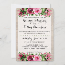 Shabby Vintage Rosas Convite Rustic Casamento