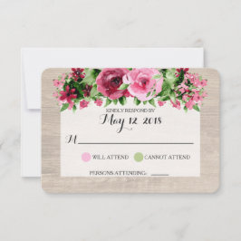 Shabby Vintage Rosas Rustic Wedding RSVP