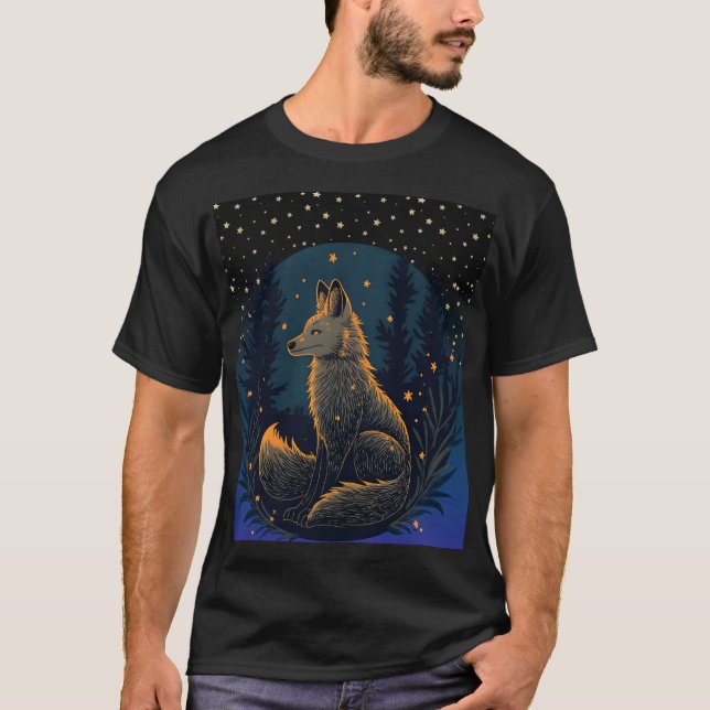 Shadow Fox - T-Shirt Noturno Encantado (Frente)