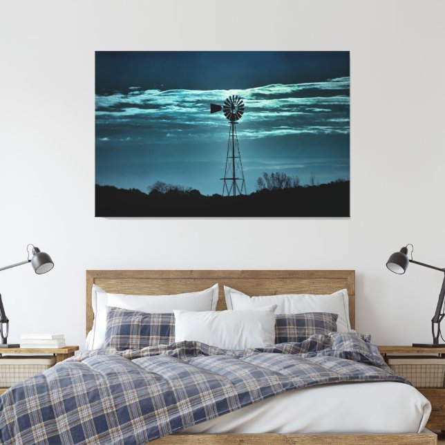 Shadowed Windmill- Dark Sky Photography Canvas (Insitu(Quarto))
