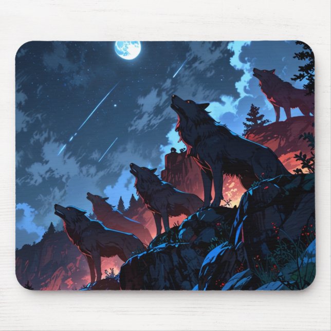 🌑 🔥 Shadowfang - Mousepad do Wolf Pack Escuro (Frente)