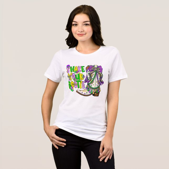 Shake Your Booty Mardi Gras T-Shirt – Fun Carnival (Frente Completa)