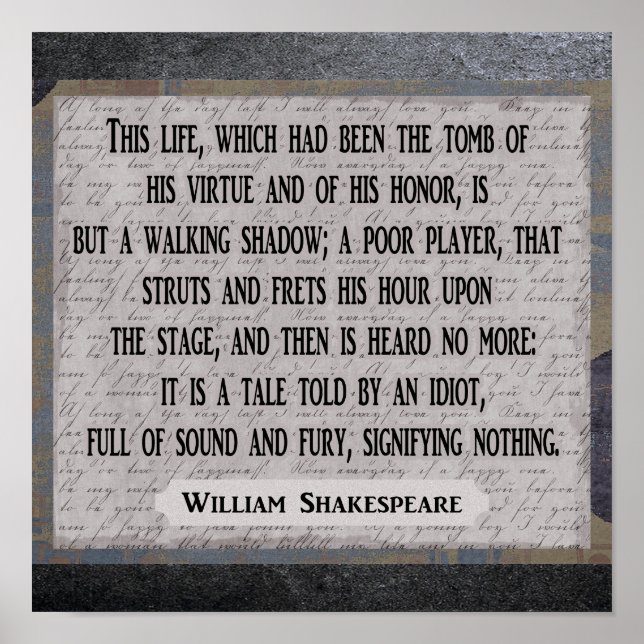 Shakespeare 12 x 12 — impressão de arte - citação (Frente)