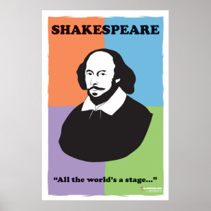Shakespeare 24" x 36" poster colorido da sala de