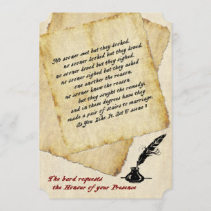 Shakespeare Amor Citações Convite De Casamento