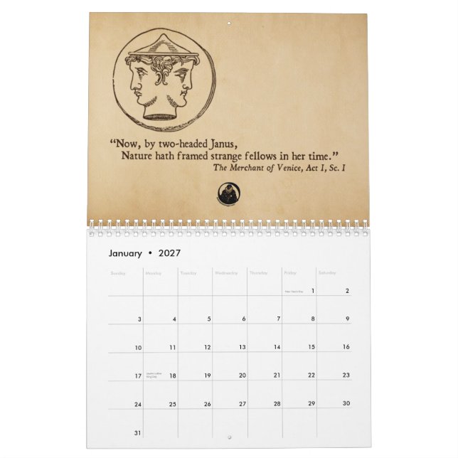 Shakespeare cita o calendário anual (Jan 2027)